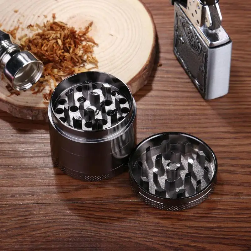 Портативная 4 слойная мини Мясорубка из цинкового сплава для табака ручная
