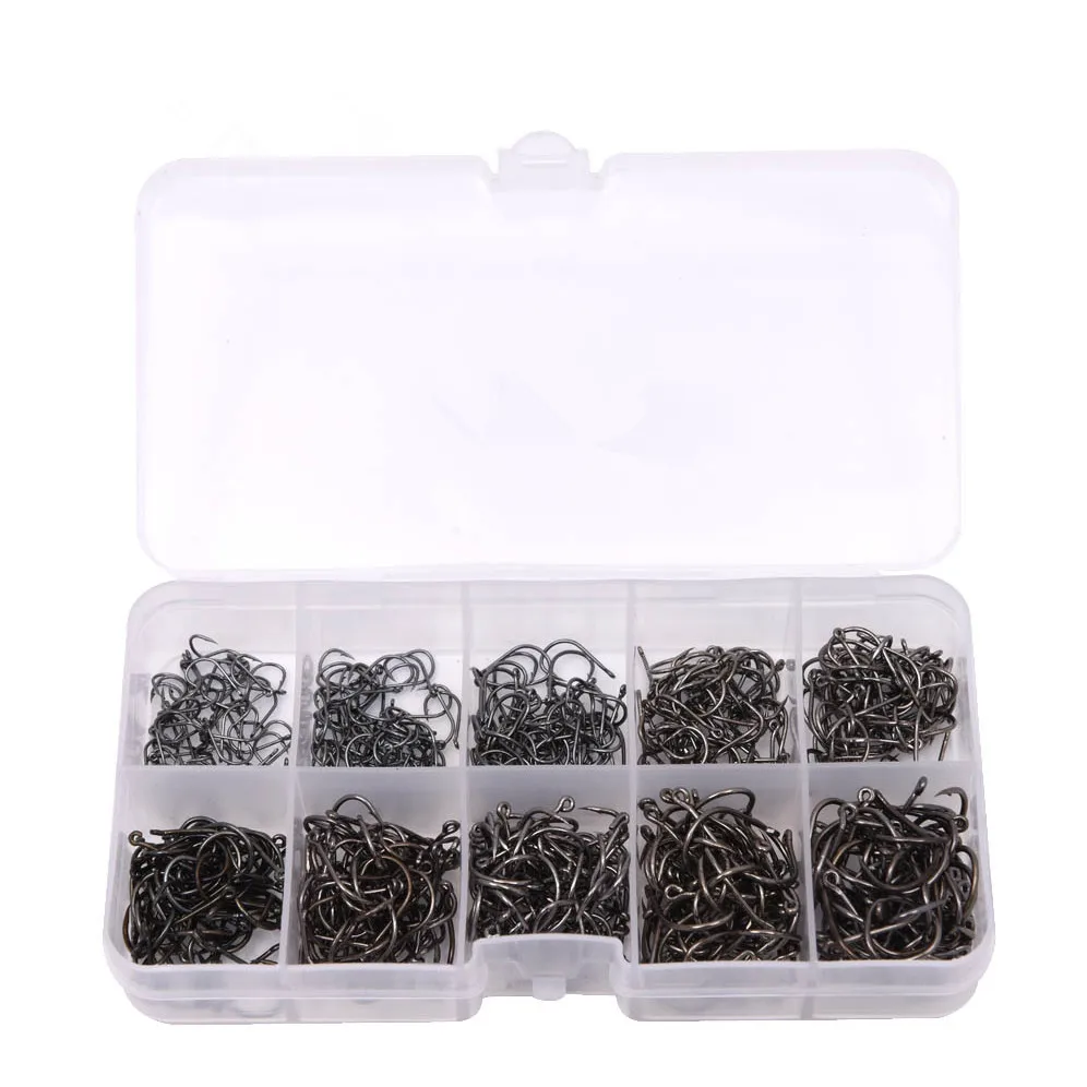 

500pcs/Lot mixed size Livebait Mustad Fishing Hook 10827 Stainless Steel Saltwater Fish HookJig Hooks with Hole Fishing Tackle