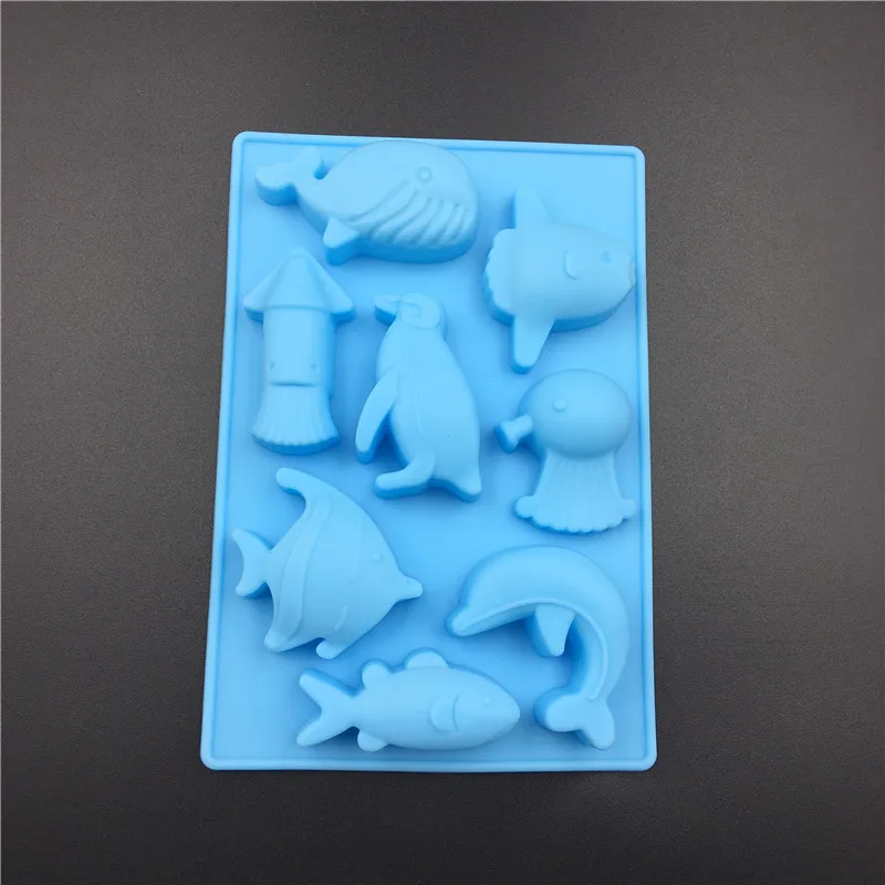 

8 Sea World Dolphin Silicone Cake Mold Chocolate Mousse Mould Silicone Soap Jelly Mold