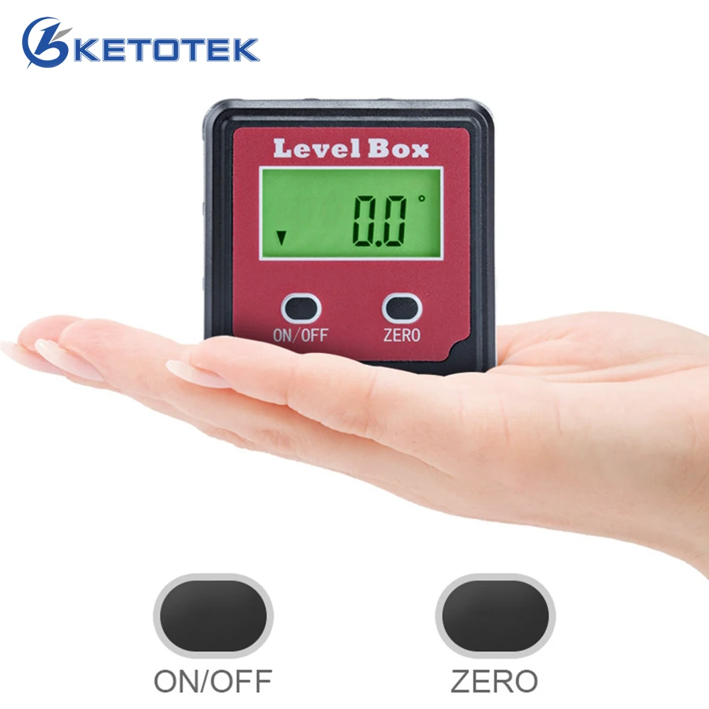 

KETOTEK Level box 4x90 digital angle precision Protractor Angle Gauge Meter digital bevel Bevel Box with magnet base