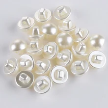 50 Uds. Botones de costura redondeada de perlas para álbum de recortes prenda decorativa herramienta para manualidades DIY botones con forma de seta para accesorios de vestir y ropa