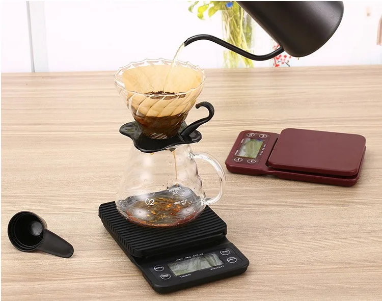 Feic 1piece Coffee Drip Scale/timer Digital Kitchen Scale 3000g/0.1g