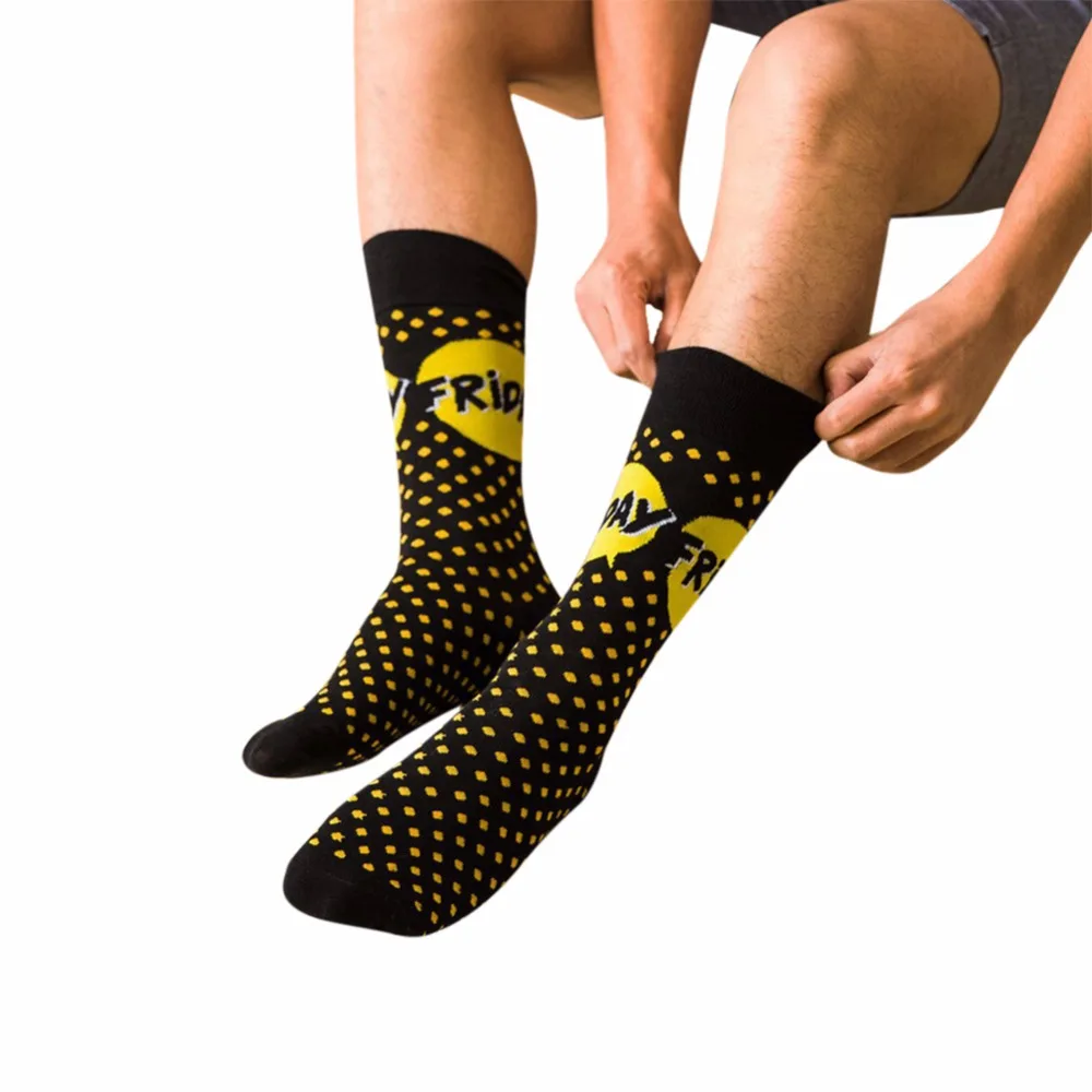 Lisli Week Printed Socks For Mens Days Of The Week Cotton Rich Socks
