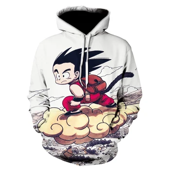

TUNSECHY Anime Dragon Ball Z Pocket Hooded Sweatshirts Kid Goku 3D Hoodies Men Women Long Sleeve New Hoodie Free transportation