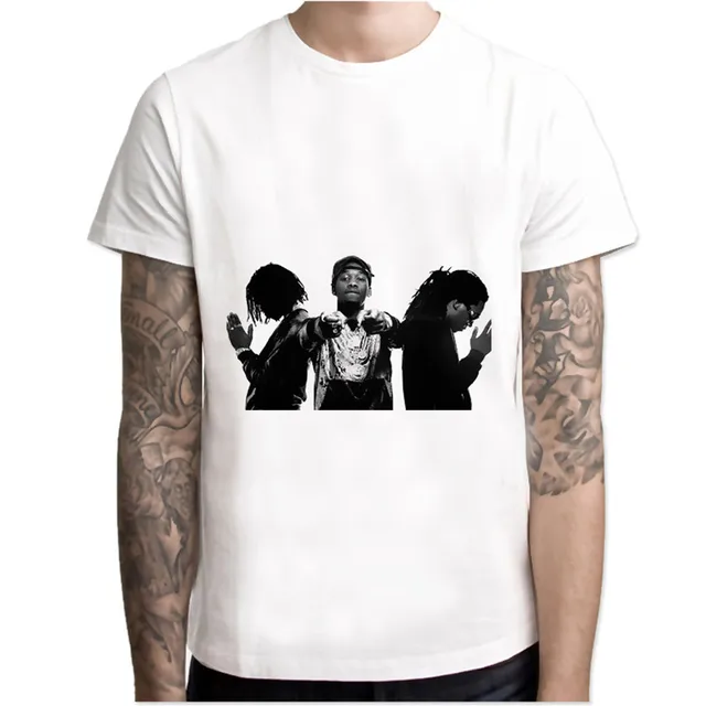 migos t shirt men cartoon 2017 cool funny white tshirt