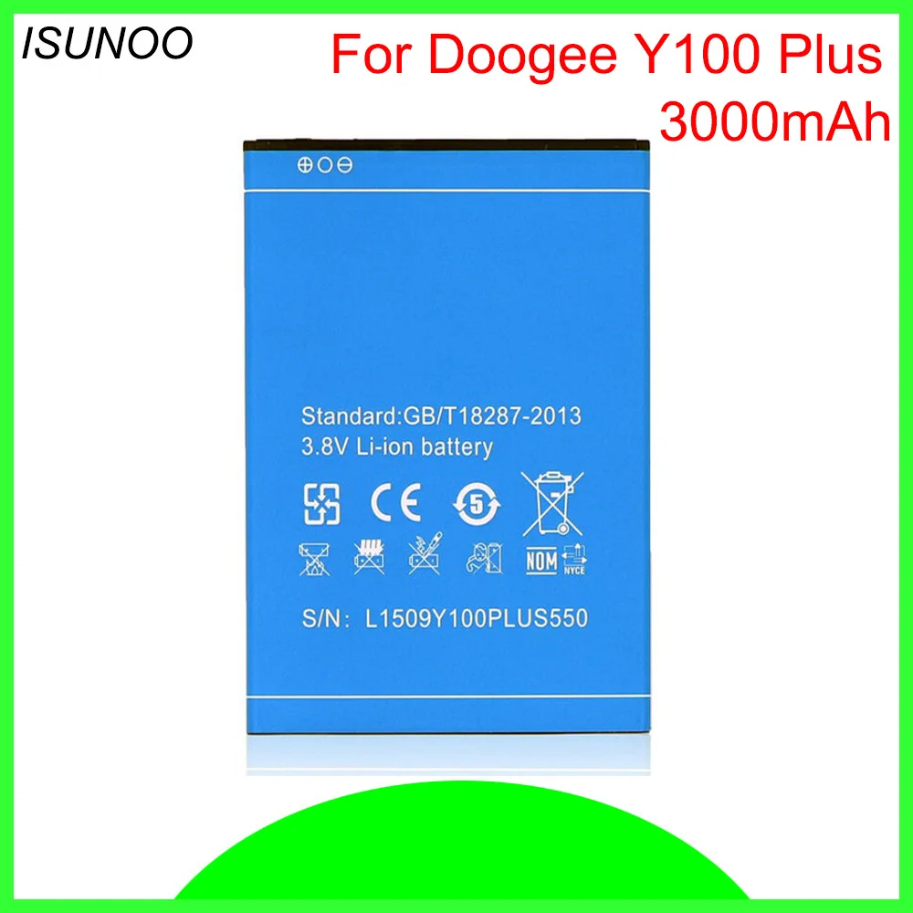 ISUNOO 10 шт./лот Сменный аккумулятор для DOOGEE Y100 Plus 3000 мАч сотового телефона Doogee Valencia 2