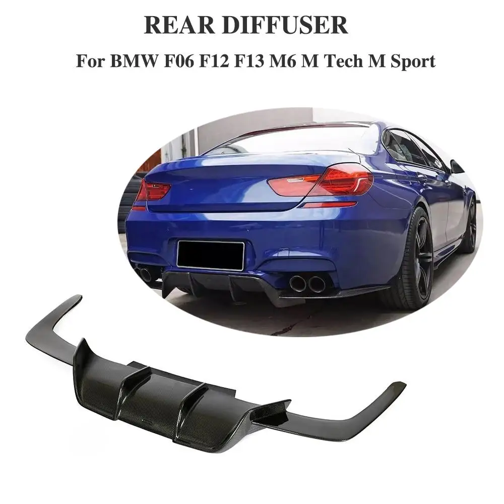 

Carbon fiber Rear Bumper Lip Spoiler Diffuser Cover For BMW F06 F12 F13 M6 M Tech M Sport 2013-2016