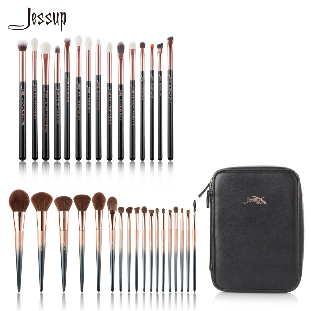 

Jessup brushes Makeup brushes set & 1PC Cosmetic bag women Make up brush Powder Foundation Eye Liner Shader Precision Pencil