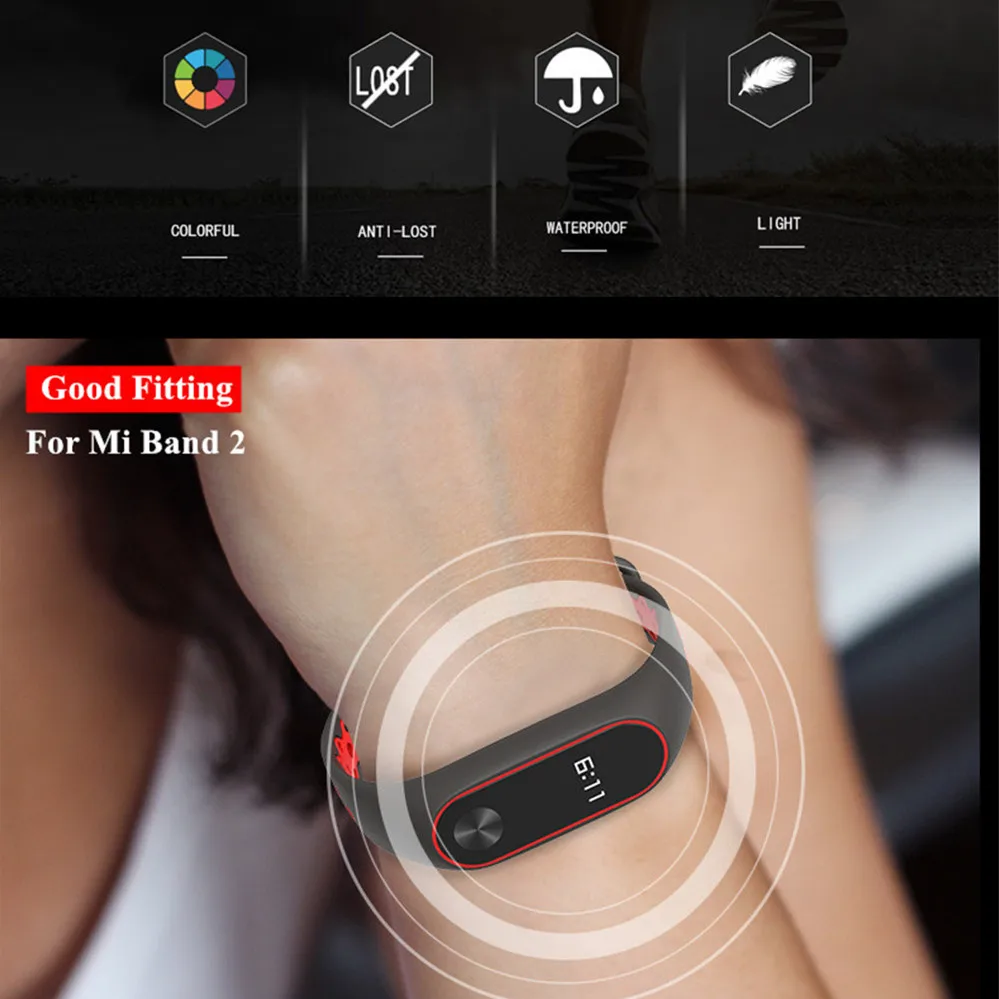 Спортивный ремешок Mijobs для Xiaomi Mi Band 2 Цветной силиконовый сменный Браслет xiaomi mi band