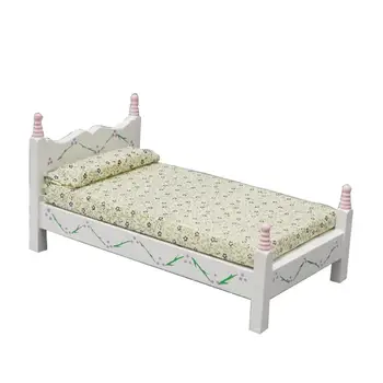 

1/12 Dollhouse Miniature Wooden Bed Living Room Furniture Accessories Decor for Children Birthday Gifts