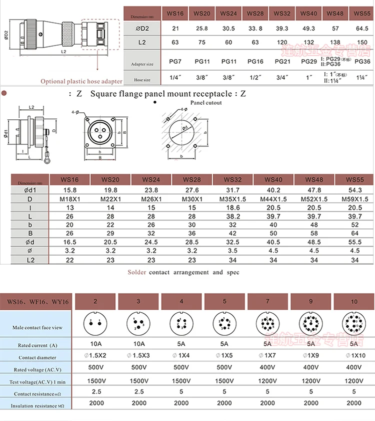 1 комплект 2 pin водонепроницаемый WS16 разъем мужской+ женский высокое напряжение разъемы розетка промышленный мощность авиационный разъем