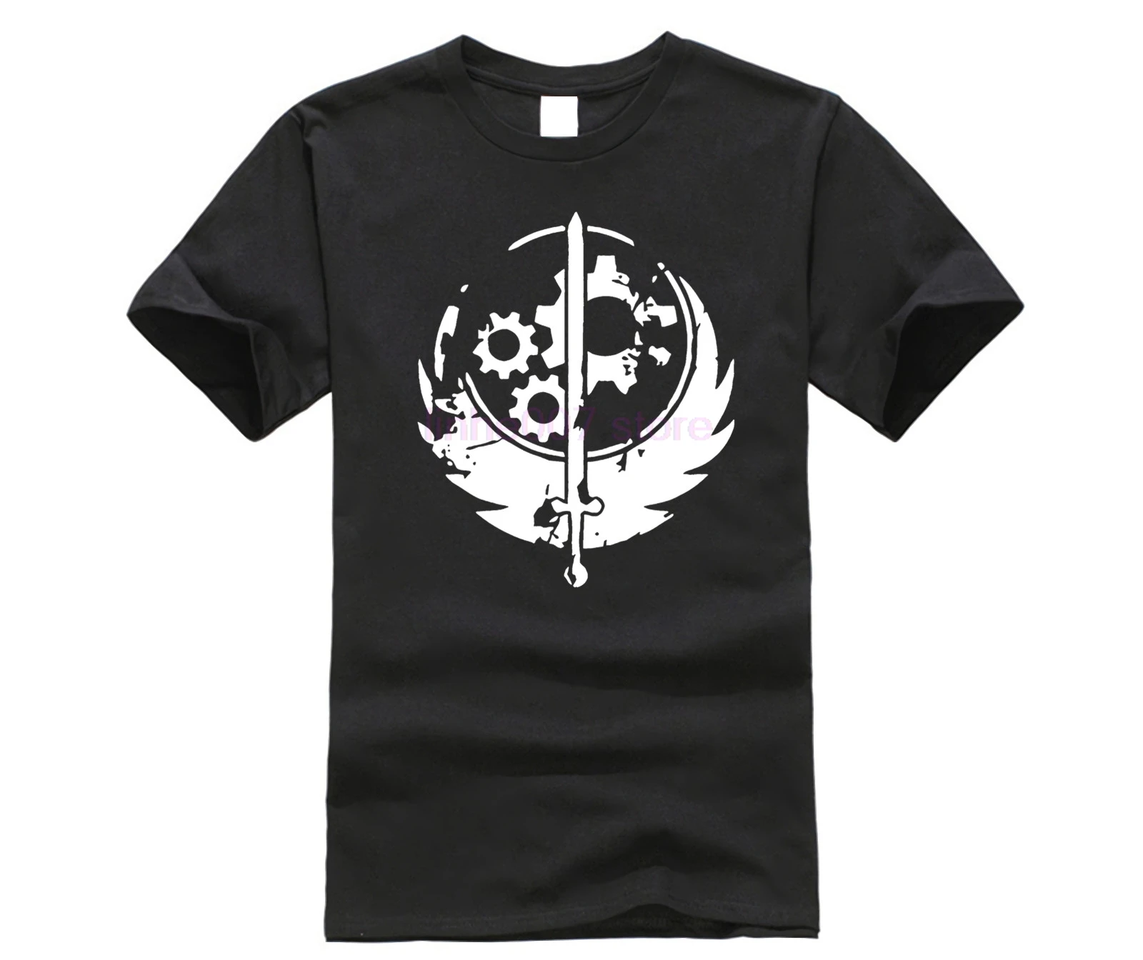 

2019 Fallout Men T-Shirt Brotherhood Of Steel Fallout Tshirt Cotton Simple Leisure T Shirt