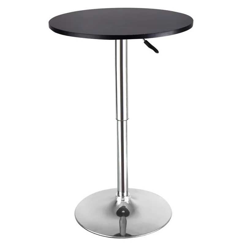 

Height Adjustable Round Bar Table Strong Anodized Steel Base Bar Furniture Table HW52760