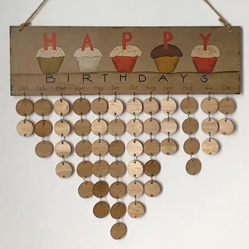 

Newly Happy Birthday Wooden Board Organiser Plaque Special Date Reminder Calendar XSD88