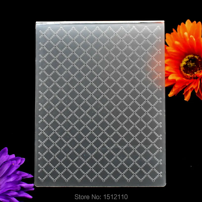 

Grid 2 Plastic Embossing Folder For Scrapbook DIY Album Card Tool Plastic Template 12.1x15.3cm KW6101933
