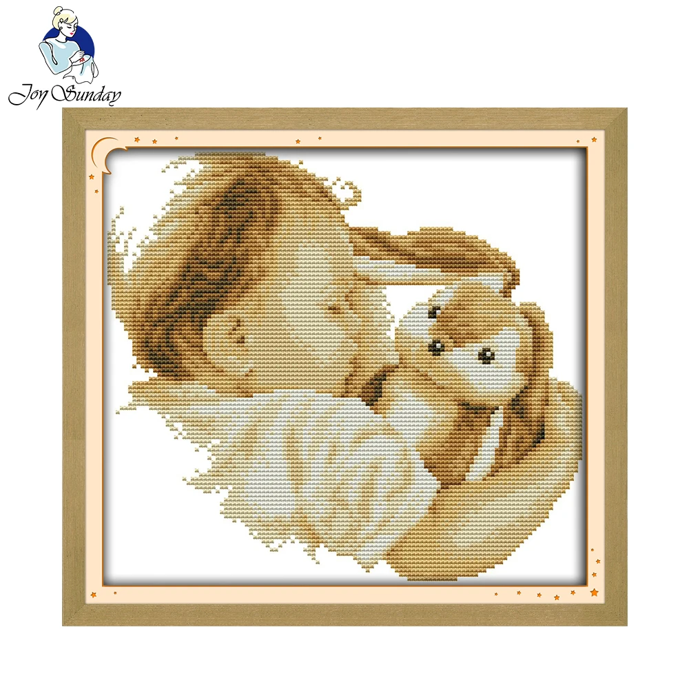 Набор для вышивки крестиком Joy Sunday младенец и его кукла|counted cross stitch kits|cross kitsjoy sunday |