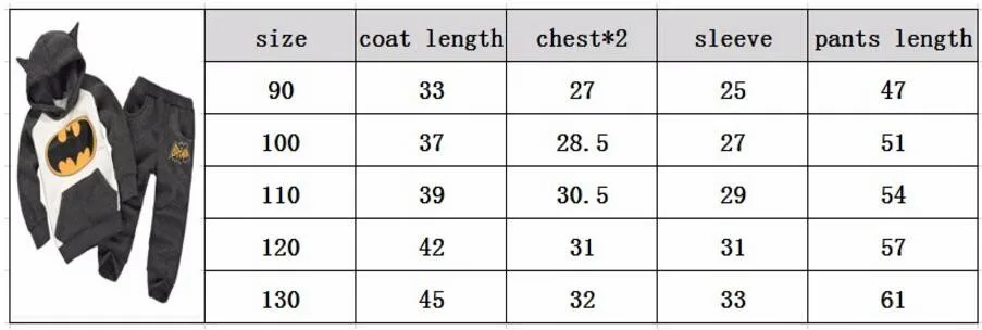 Набор Batman Комплект детской одежды для мальчиков Детская шерстяная одежда с капюшоном, куртка, штаны, Утепленная зимняя теплая одежда для младенцев Комплекты для мальчиков с персонажами из мультфильмов