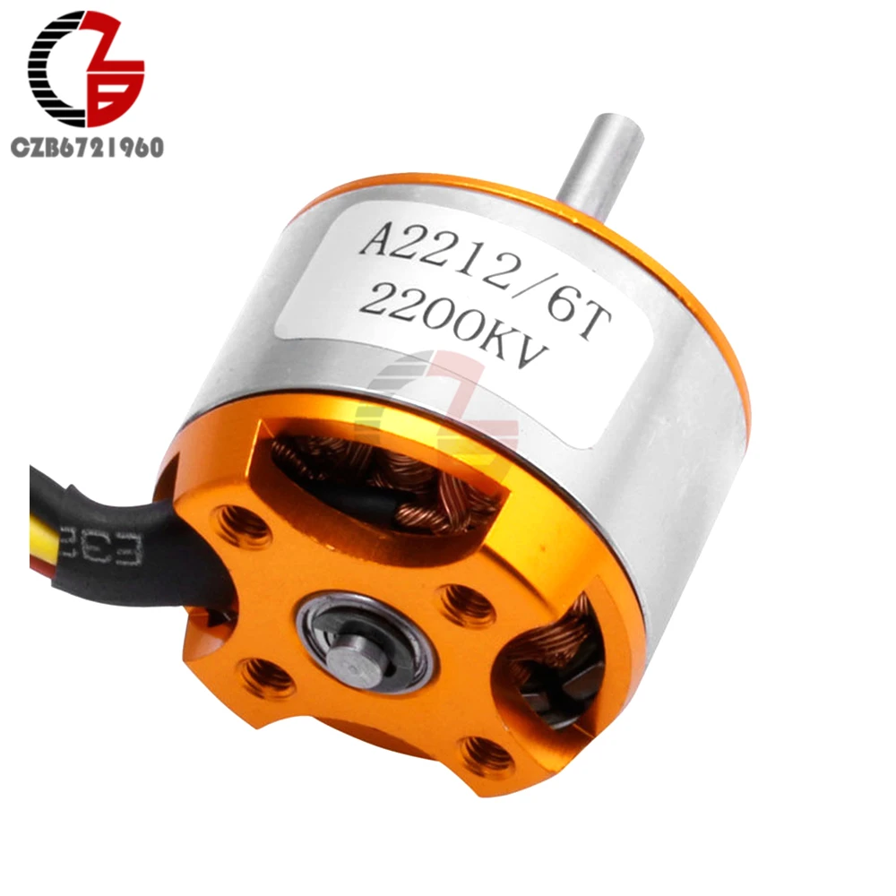 Brushless A2212 2200KV 6T Motor Outrunner For RC Aircraft Quadcopter Helicopter 