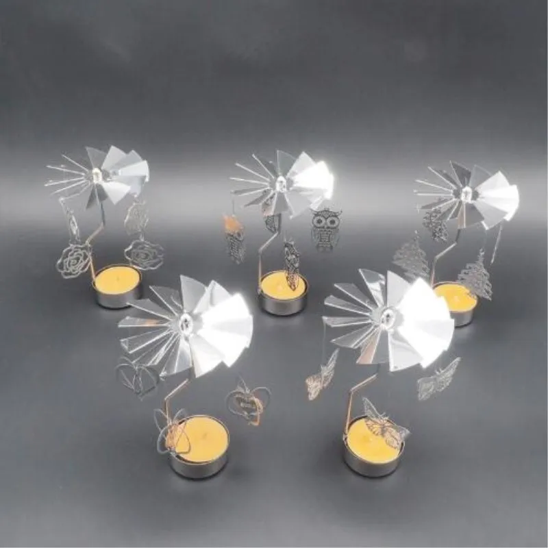 

Classic Stars Romantic Rotation Candlestick Windmill Starry Sky Candle Holders DIY Table Desk Decor Christmas Gift