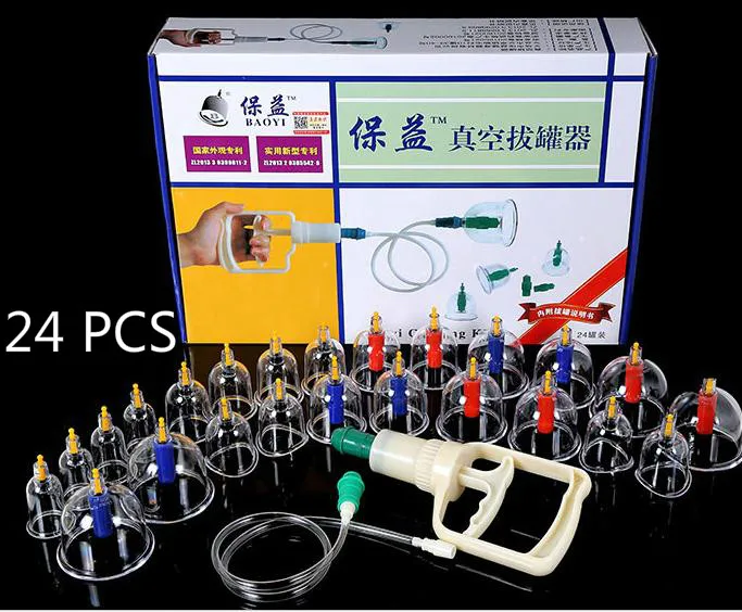 

24 PCS vacuum magnetic therapy of household gas type cupping apparatus can pull tanks containing joint of cupping therapy