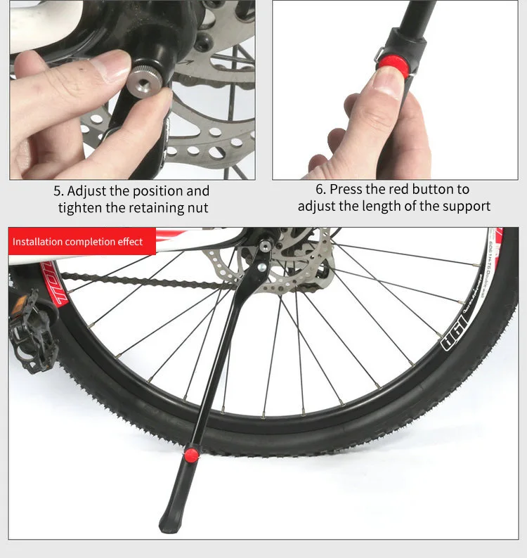 Велосипедная подножка, регулируемая алюминиевая велосипедная боковая Складная велосипедная боковая стойка, парковочная ножная штанга, костюм для 2" 27,5" 2", запчасти для велосипеда