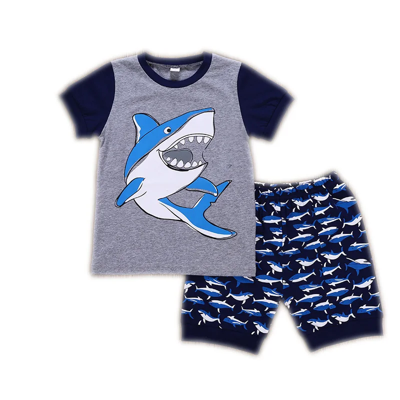 

2019 boys spring and summer pajamas cartoon children's short-sleeved pajamas baby pajamas children cute pajamas set