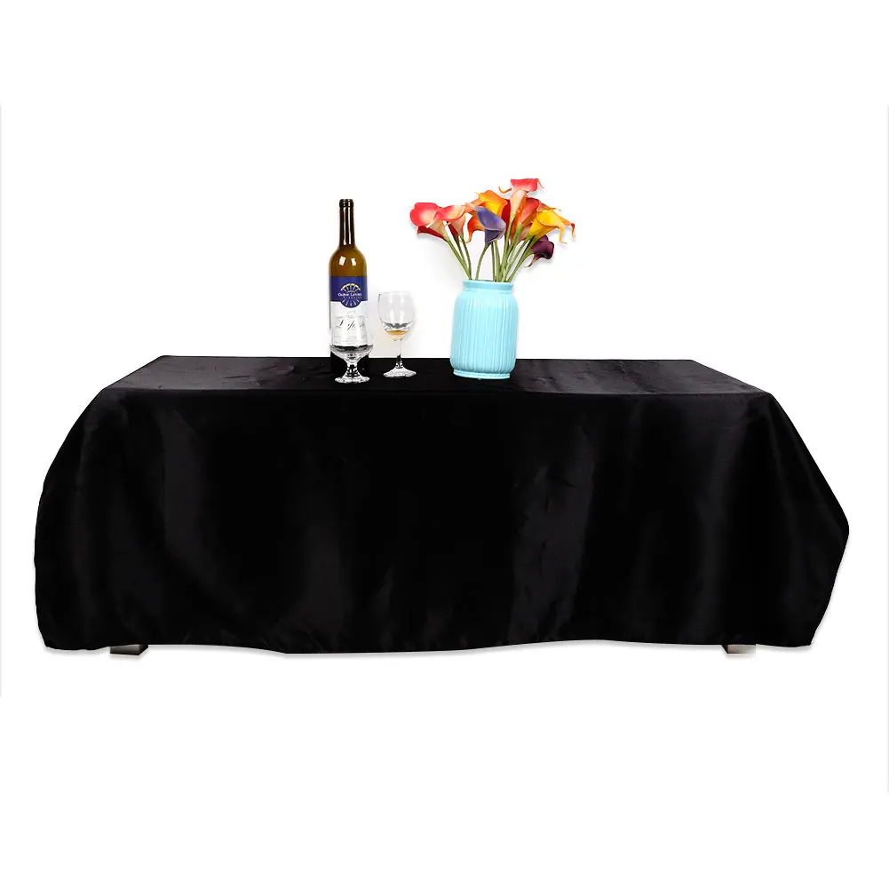 

New 145x145CM Tablecloth Polyester Square Table Cloth Home Banquet Weeding Decorative Table Cover Home Textiles Black White