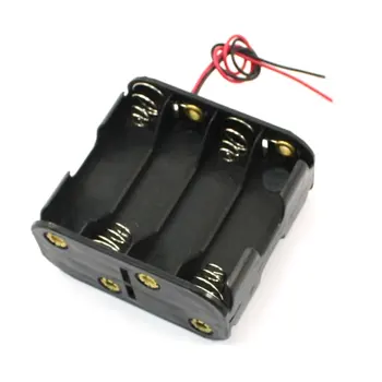 

Wholesale5pcs*Black Two Layers 8x1.5V AA Batteries Battery Holder Case w Wire Leads