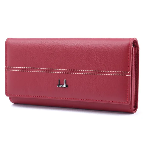 Genuíno das Mulheres Carteiras de Alta Capacidade de Projeto de Longo Titular do Cartão Couro Feminina Carteira Bolso Bolsa Mulheres Coin Bolsas Senhora Embreagem