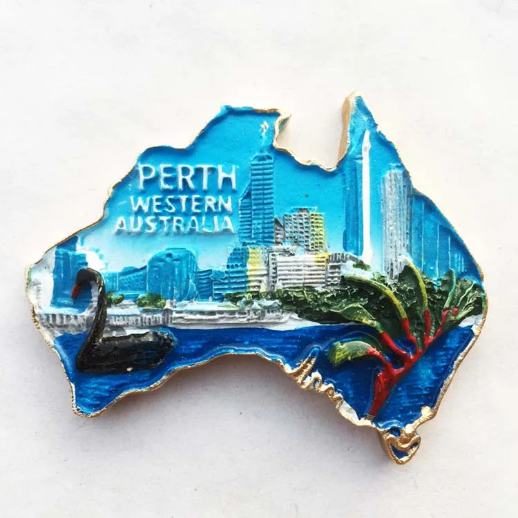 

Lychee Life Australia Perth Creative Map Fridge Magnet Famous Landscap Refrigerator Sticker Modern Home Kitchen Decor Gift