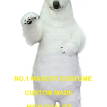 Реалистичный костюм талисмана белого медведя взрослый размер высокого качества мех белый полярный медведь костюм аниме для косплея карнавальные костюмы 2969