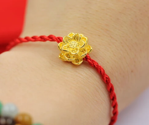 Hot Sale Pure 24k Yellow Gold Pendant /Hand-Craved Lucky Lotus Flower / 1.45g | Украшения и аксессуары