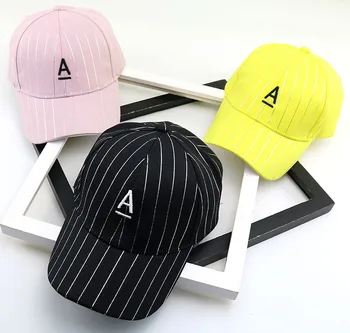 

2019 New Baby boy girl hat baseball caps Striped letter A Beanies Spring and summer outdoor travel casual new hat kids Snapback