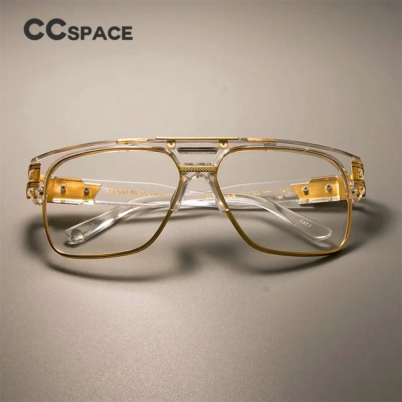 CCSPACE золотые металлические прозрачные очки в оправе классические ретро