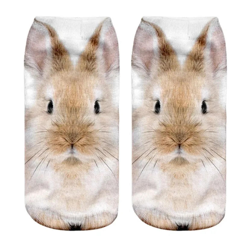 KLV/модные носки в европейском и американском стиле с рисунками из мультфильмов, 3 d женские носки-тапочки в стиле Харадзюку с милым кроликом