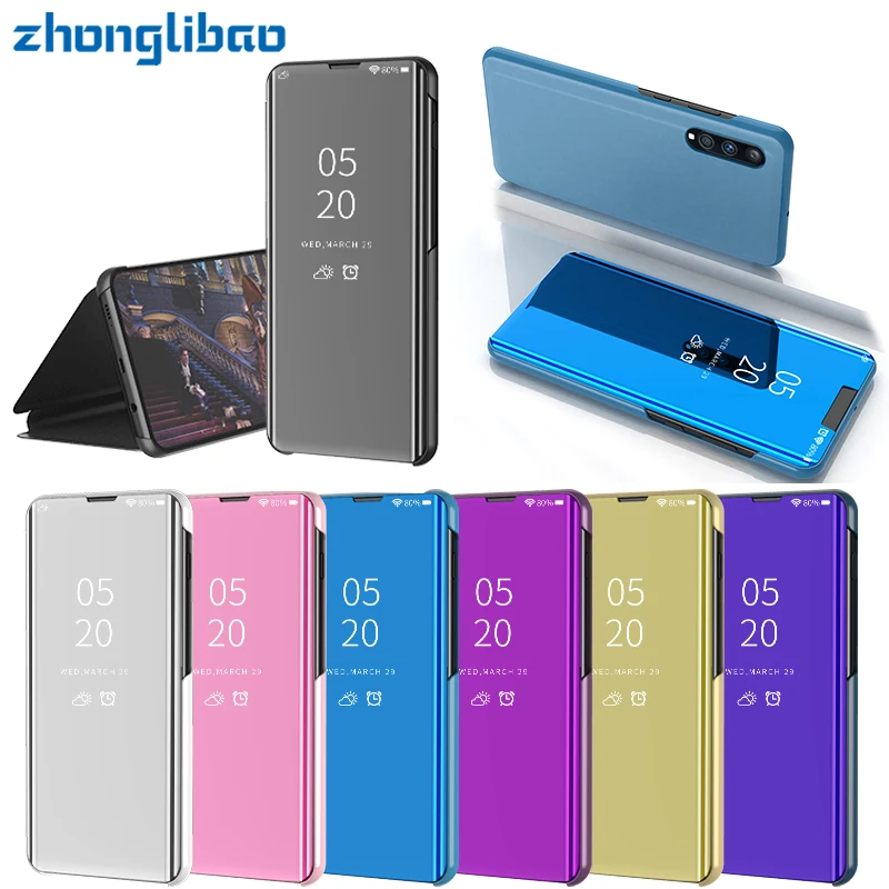 

Smart View Flip Mirror Case for Samsung A20 A30 M20 M10 A10 A40 A70 M30 A40s A60 A50 A80 A90 A2CORE A9 2019 A20E A10E Stand Capa