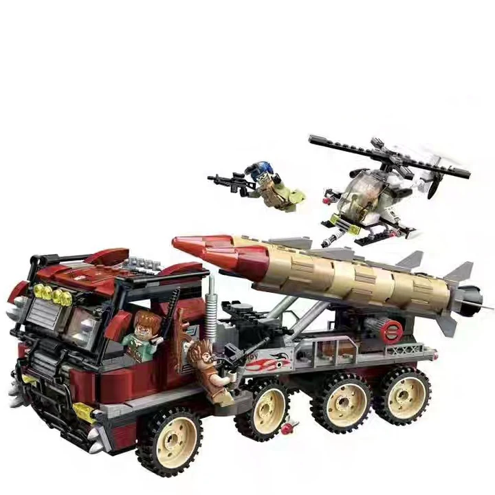

3207 656pcs Military War City Thunder Mission Army Super Weapon Rocket Car Enlighten Building Blocks
