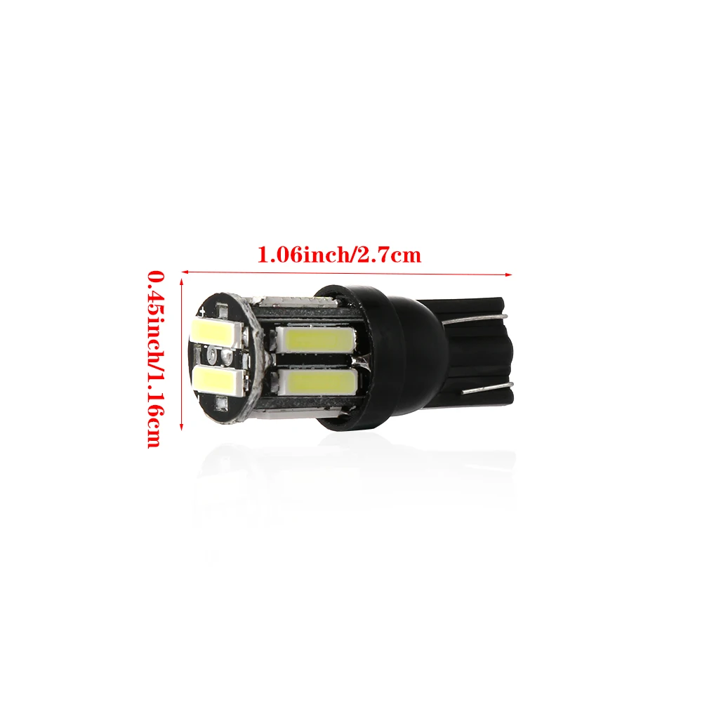 4 шт 10 SMD W5W 194 168 светодиодный Canbus Error Free клиновидные боковые светильник