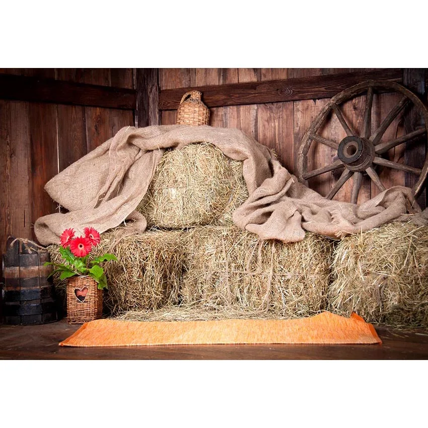 

Photography background Rural Farm Barn Haystacks Interior Scene Baby photo backdrop Customized Backdrops Photo Studio photocall