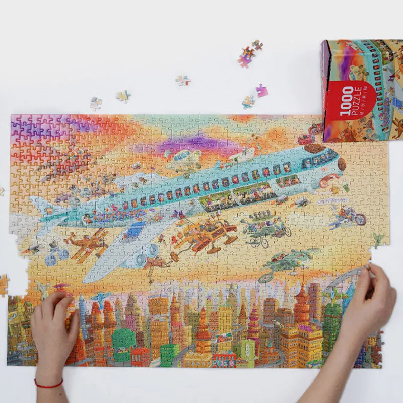 

2019 Hot Sale jigsaw puzzle 1000 pieces adult Kids Landscape Puzzles Educational Toys For Children Adult Puzzles Christmas Gift