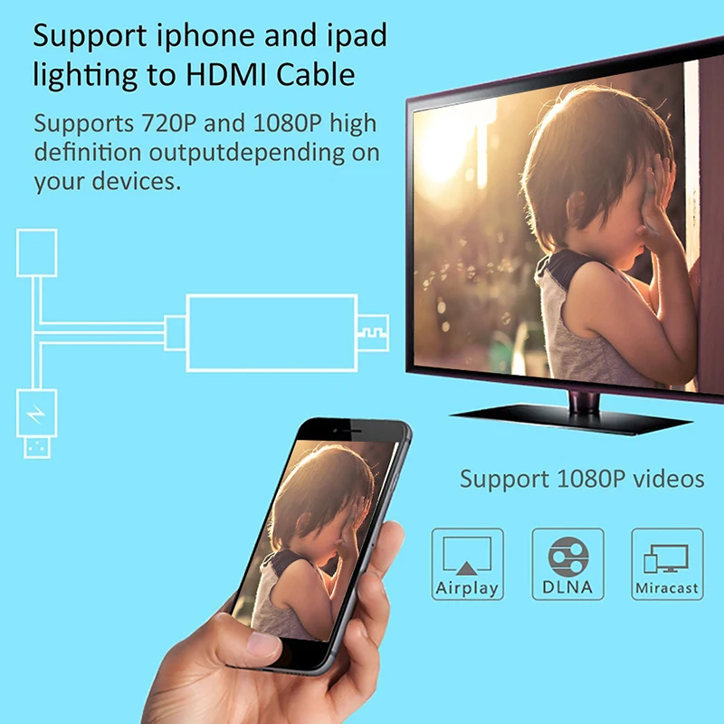 1080P HDMI кабель HDTV адаптер папа-мама USB 2,0-HDMI кабель HD видео конвертер для iPhone X Смартфон Android type-c iOS