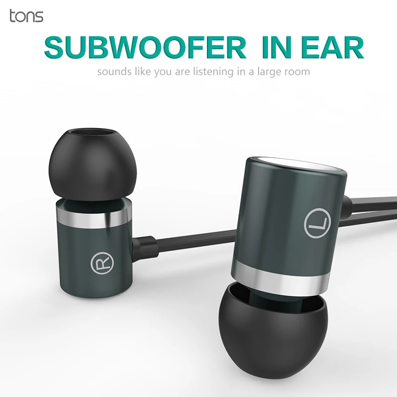 Original 3 5mm Universal Earphone microphone Mic In Ear Metal Super Bass Music Earphone for iPhone