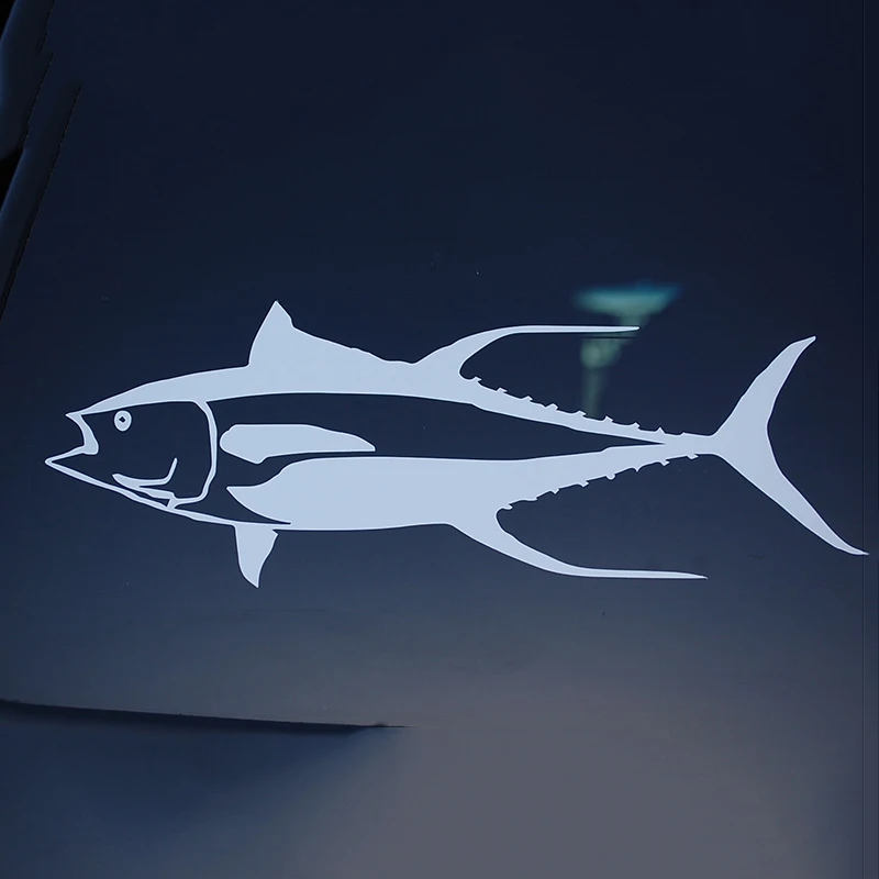 Tuna Fish Fishing car bumper sticker window decal 7" x 2"
