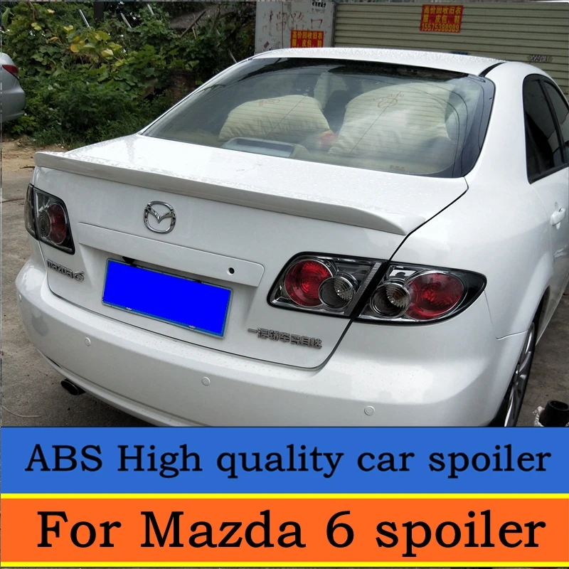 Для Mazda 6 спойлер 2003 до 2013 Mazda6 спортивный Спойлер ABS Материал заднее крыло
