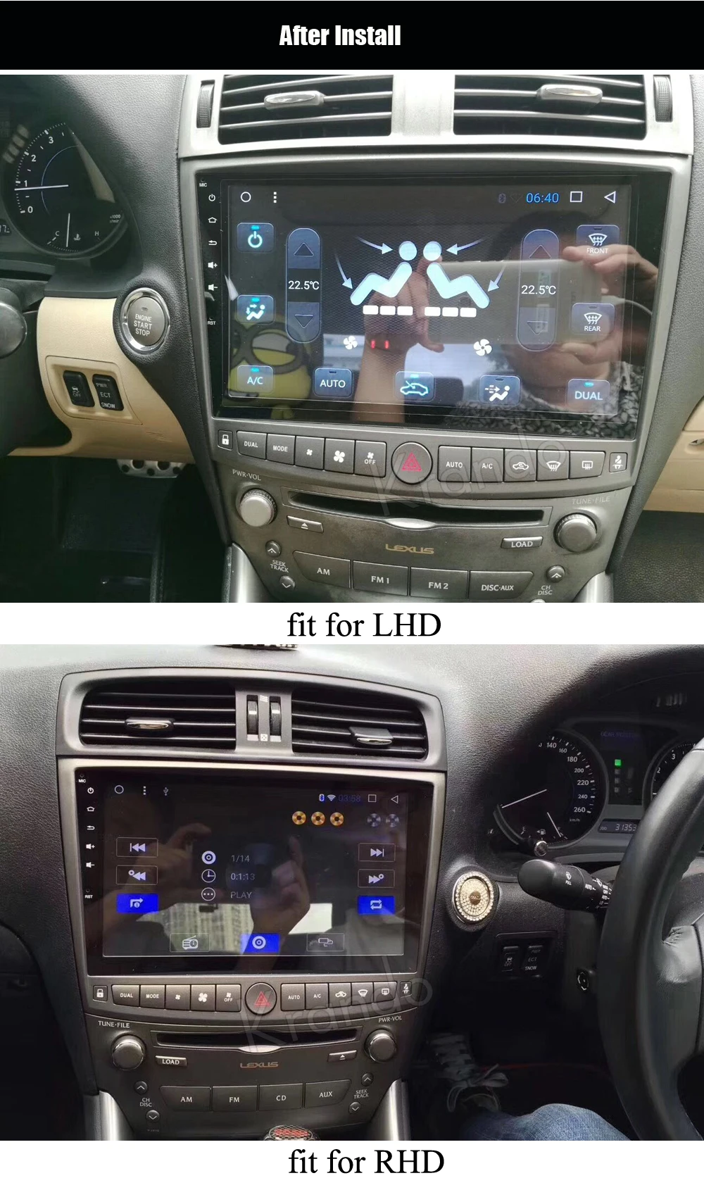 Top Krando Android 8.1 10.1" full touch car radio gps for lexus is250 2006-2011 navigation multimedia wifi playstore 2G RAM 3