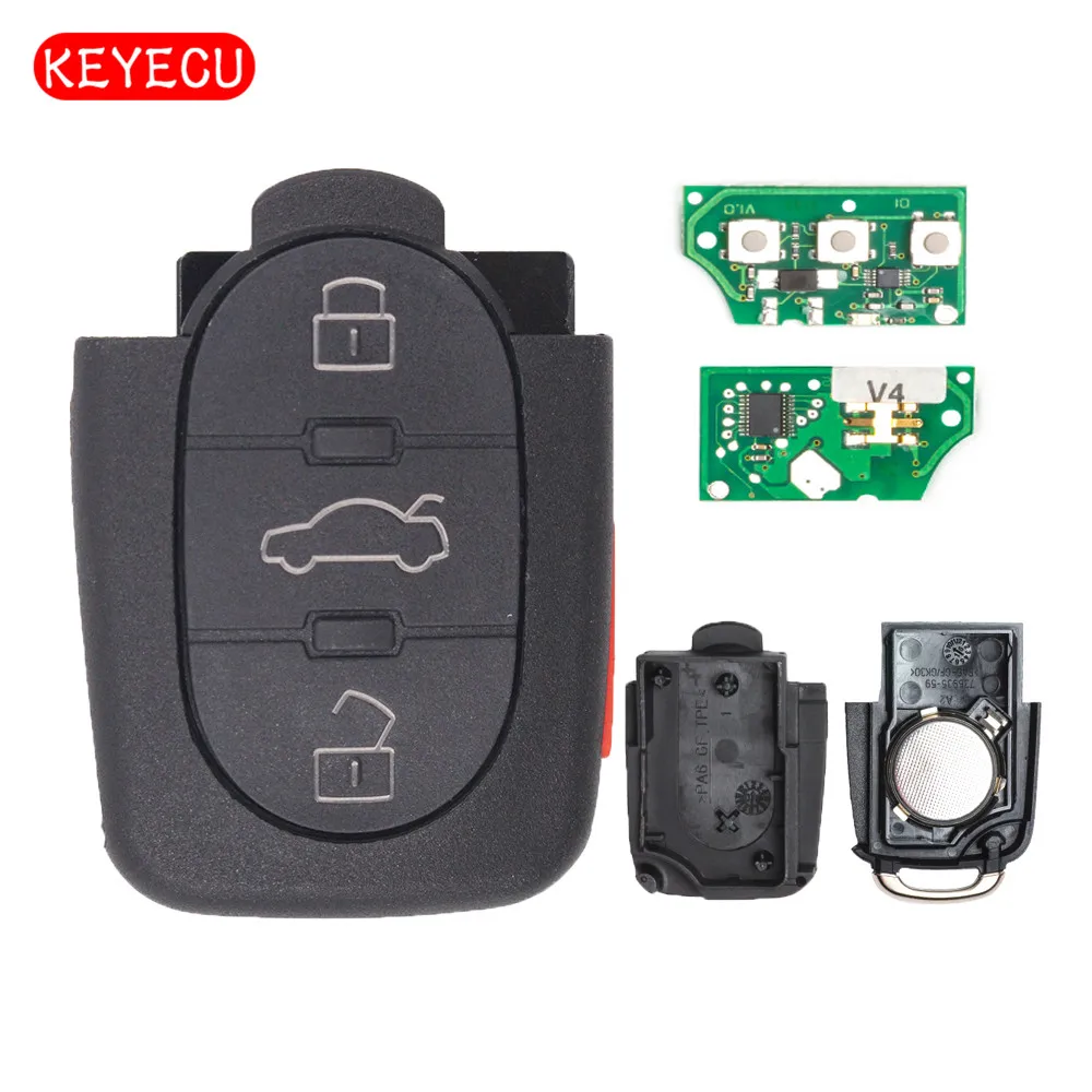 Keyecu 3 + 1 кнопочный пульт дистанционного управления Fob 315 МГц для VW Beetle Cabrio Golf Jetta Passat