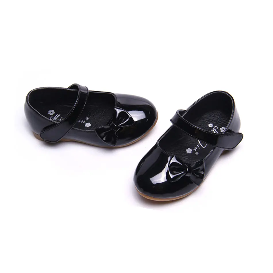 MSMAX свадебные туфли для девочек; дышащие кожаные модельные туфли на плоской подошве; детская обувь для девочек; Детские тонкие туфли с бантом-бабочкой