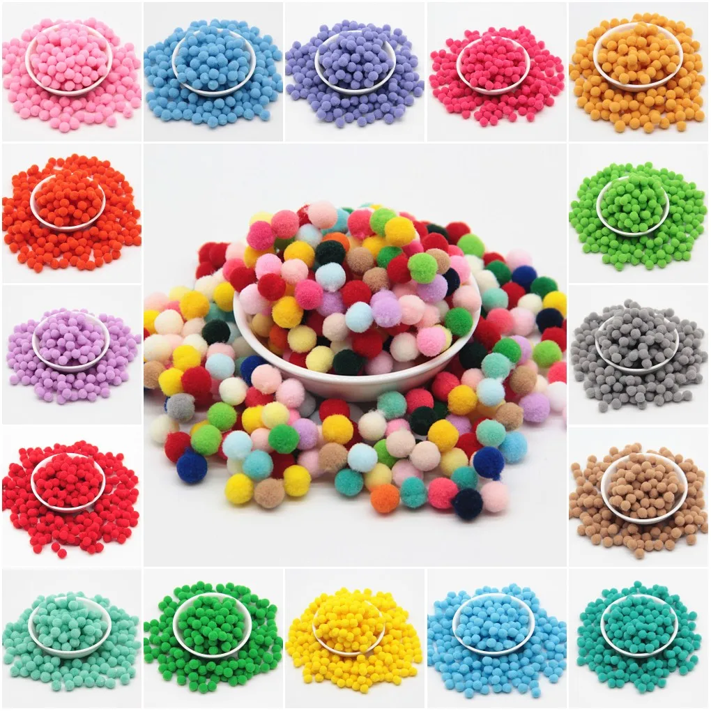 

8mm DIY Pompom 480pcs Soft Colorful Pompons Party Wedding Fuffy Pom Poms Ball Decoration Handmade Sewing on Cloth Accessory 20g