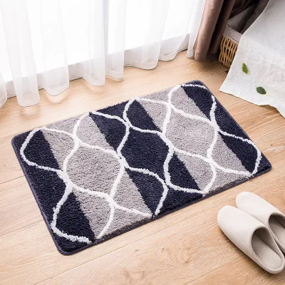 HOME Classical Striped Bathroom Mat Kit Toilet Rugs Non-slip Bath Mats Floor Carpets Mattress for Bathroom Decor Step Foot Pad