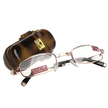 1 шт., мини складные очки для чтения, металлический чехол с полной оправой для очков+ от 1,00 до+ 4,00